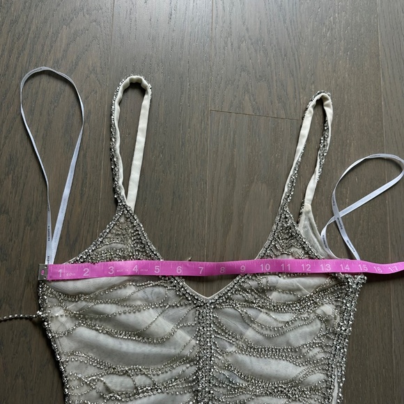 Retrofete IRINA White Crystal Rhinestone Embellished Maxi Dress - Size SMALL - Picture 14 of 15